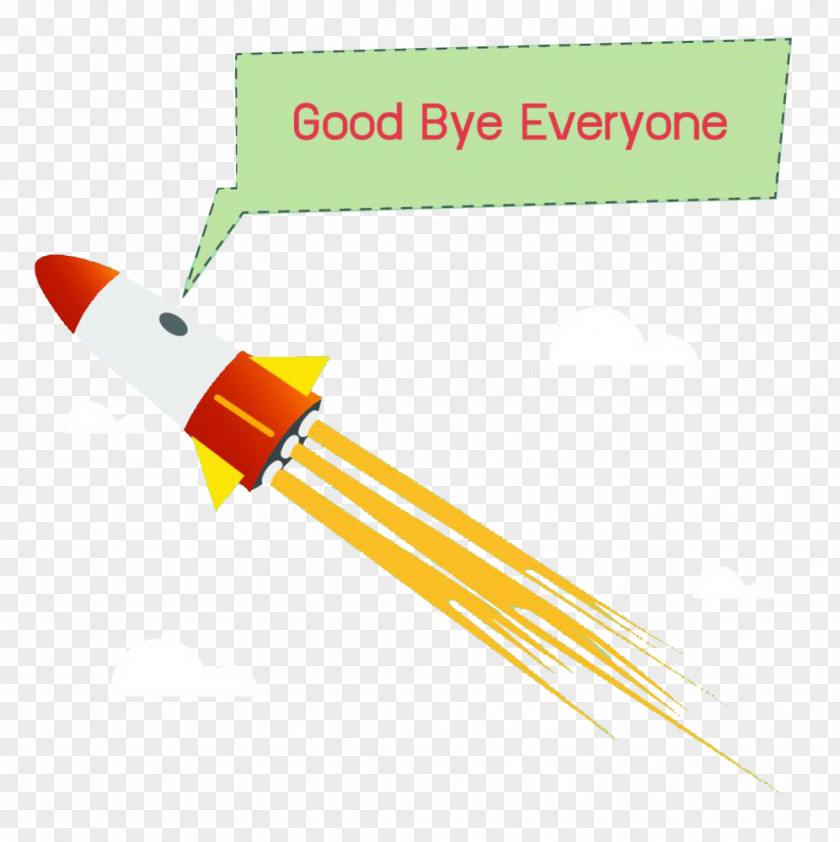 Flat Wind Rocket Illustration Goodbye PNG