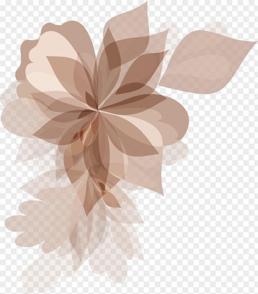 Brown Flower Pattern Color PNG