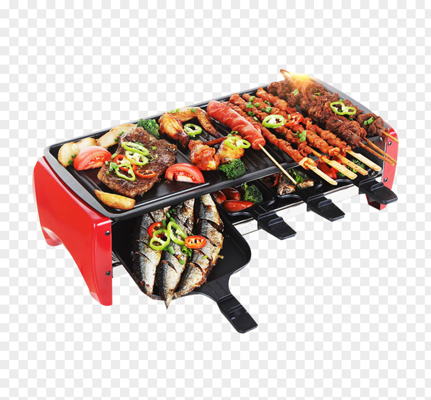 Upper And Lower Barbecue Material Teppanyaki Furnace Grilling Griddle PNG