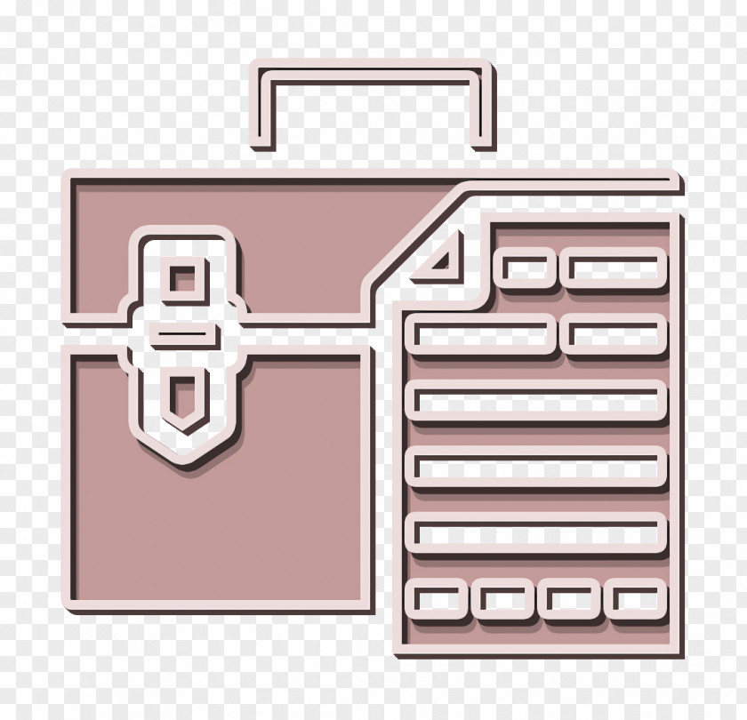 Briefcase Icon Office Stationery Work PNG