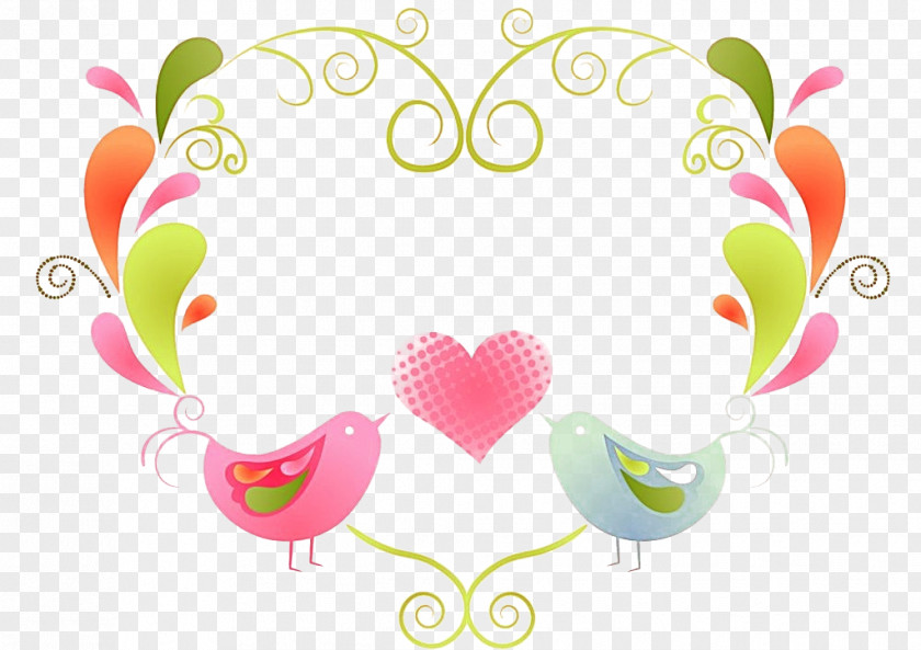 Birds Love Garland Lovebird Heart PNG