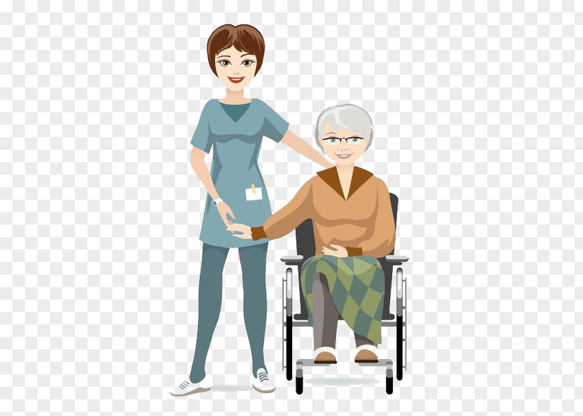 The Doctor And Paralyzed Man Elderly Disability Nurse Drawing PNG