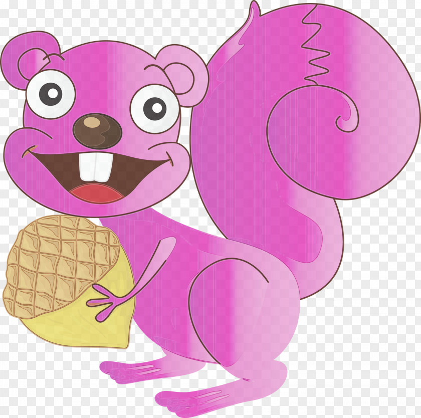Cartoon Pink Squirrel PNG