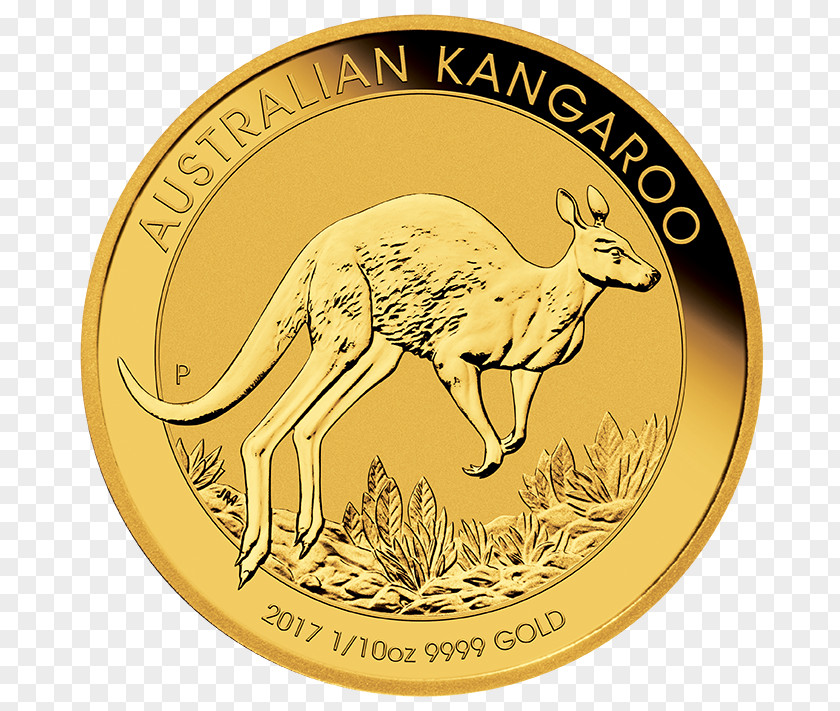 Gold Nugget Perth Mint Australian Kangaroo Bullion Coin PNG