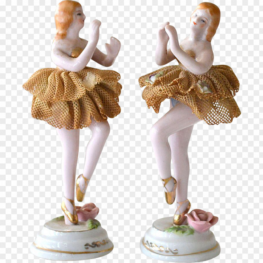 Hand Painted Delicate Lace Figurine PNG
