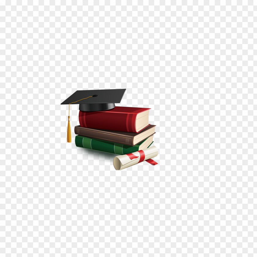 Dr. Cap Decorated Books Square Academic Graduation Ceremony Diploma Clip Art PNG