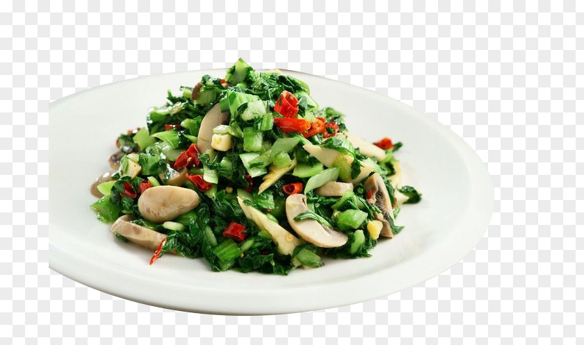 Hand Caichao Mushrooms Spinach Salad Chinese Cuisine Vegetarian Osechi Stir Frying PNG