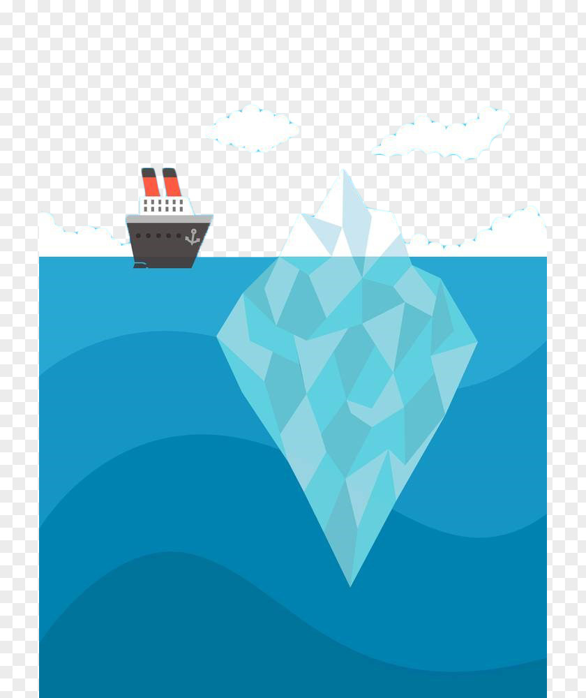 Hand Painted Geometric Iceberg Geometry Sea PNG