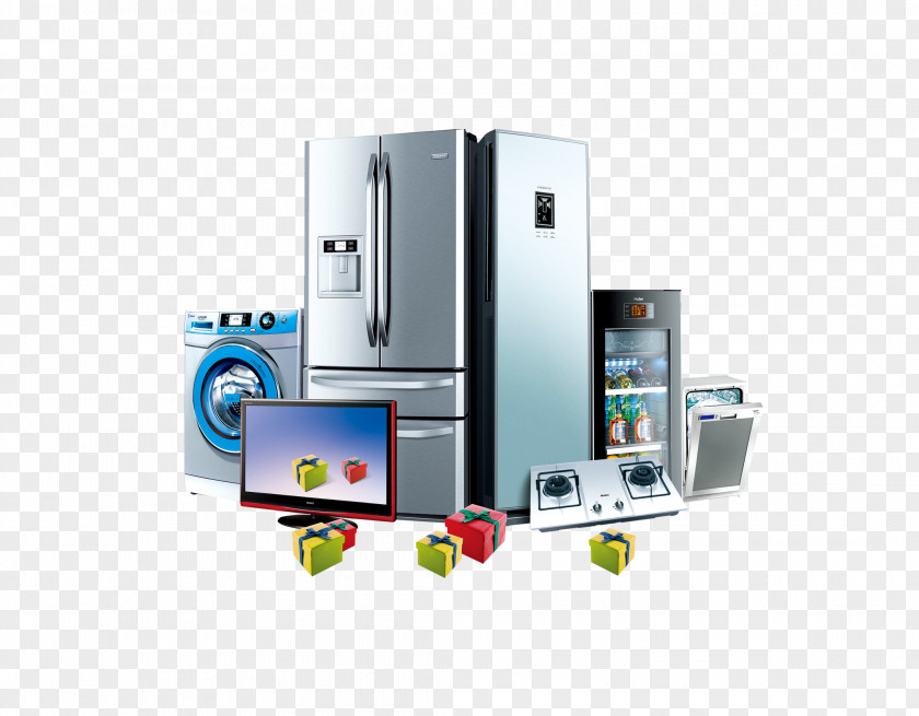 Home Appliances Collection Air Conditioner Control Appliance Electricity Refrigerator PNG