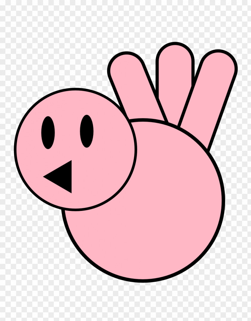 Line Snout Pink M Thumb Clip Art PNG