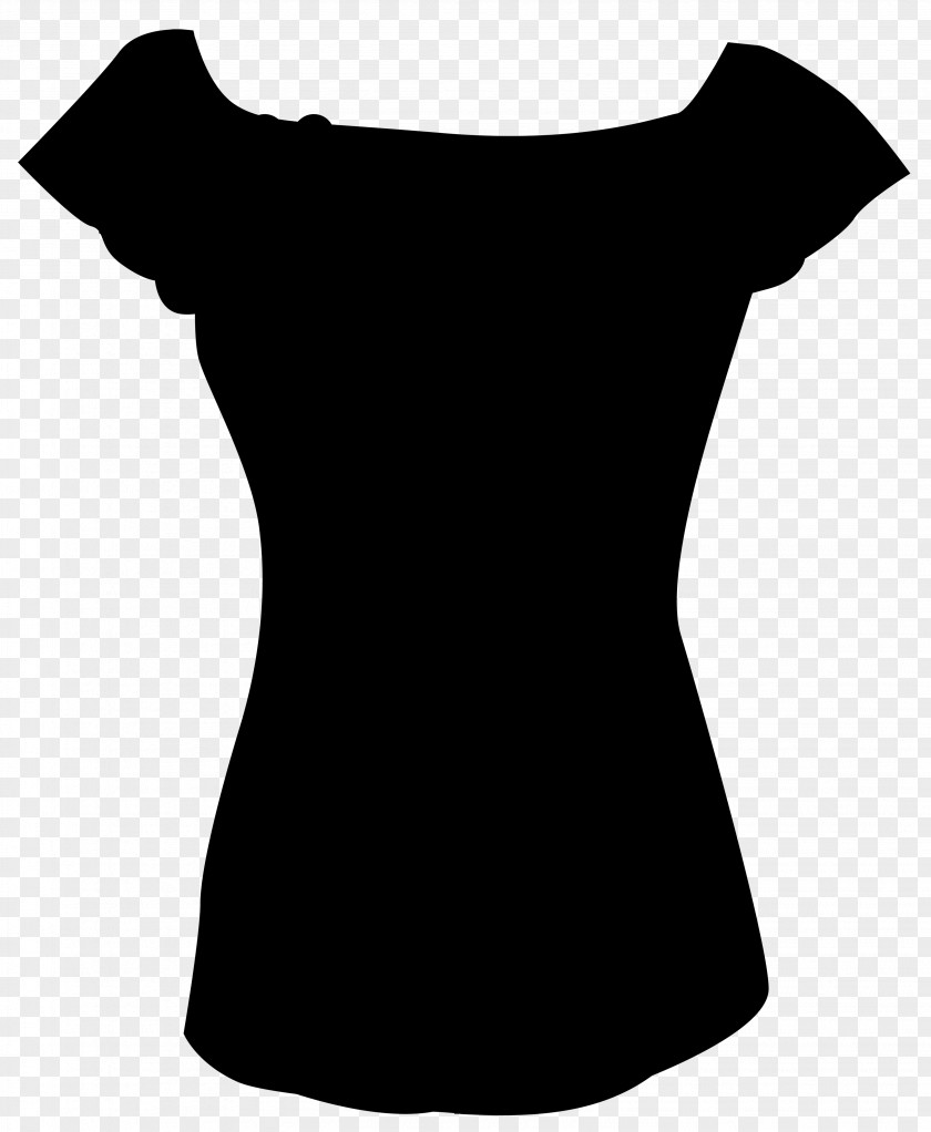 M T-shirt Sleeve Shoulder Dress Black & White PNG