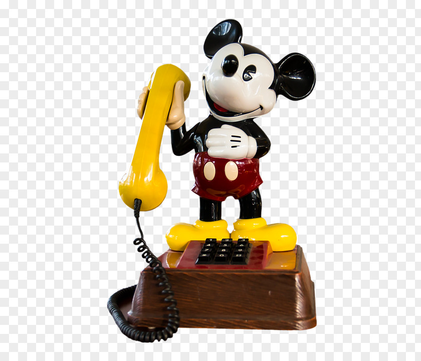 Mickey Mouse Disney Animated Talking Telephone Phone 1997 Telemania Minnie PNG