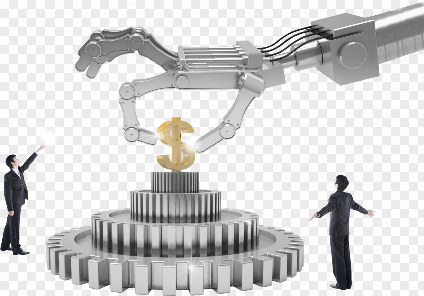 Robots And Business Man Robotic Arm Businessperson PNG