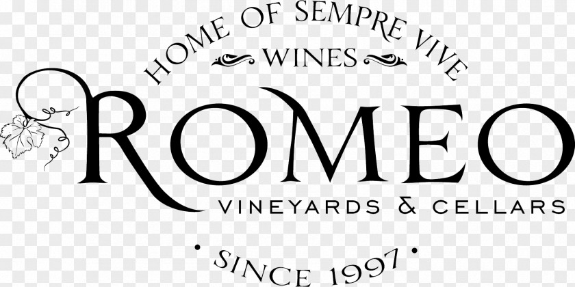 Wine Winery Common Grape Vine Logo Romeo Vineyards & Cellars PNG