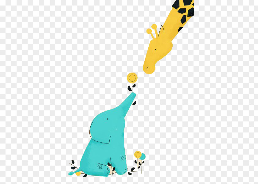 Cartoon Giraffe IPhone X Art Poster Painting Illustration PNG