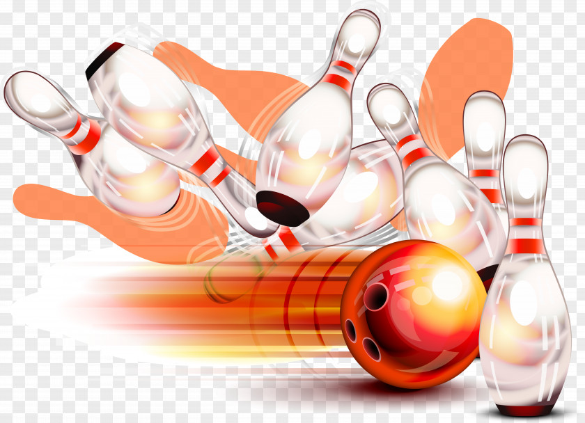 Vector Bowling Pin Ball Strike Stock Photography PNG