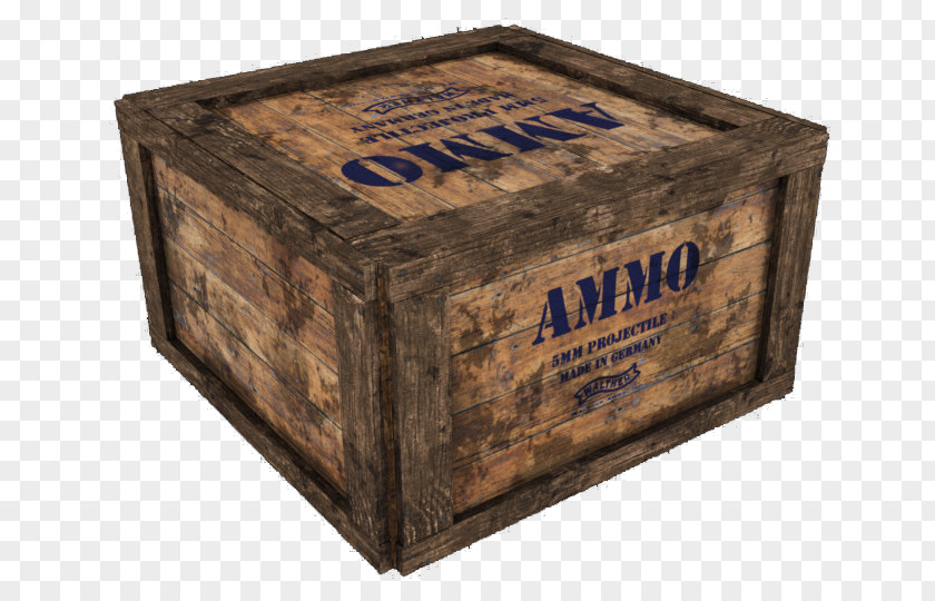 Brown Wooden Ammunition Box PNG