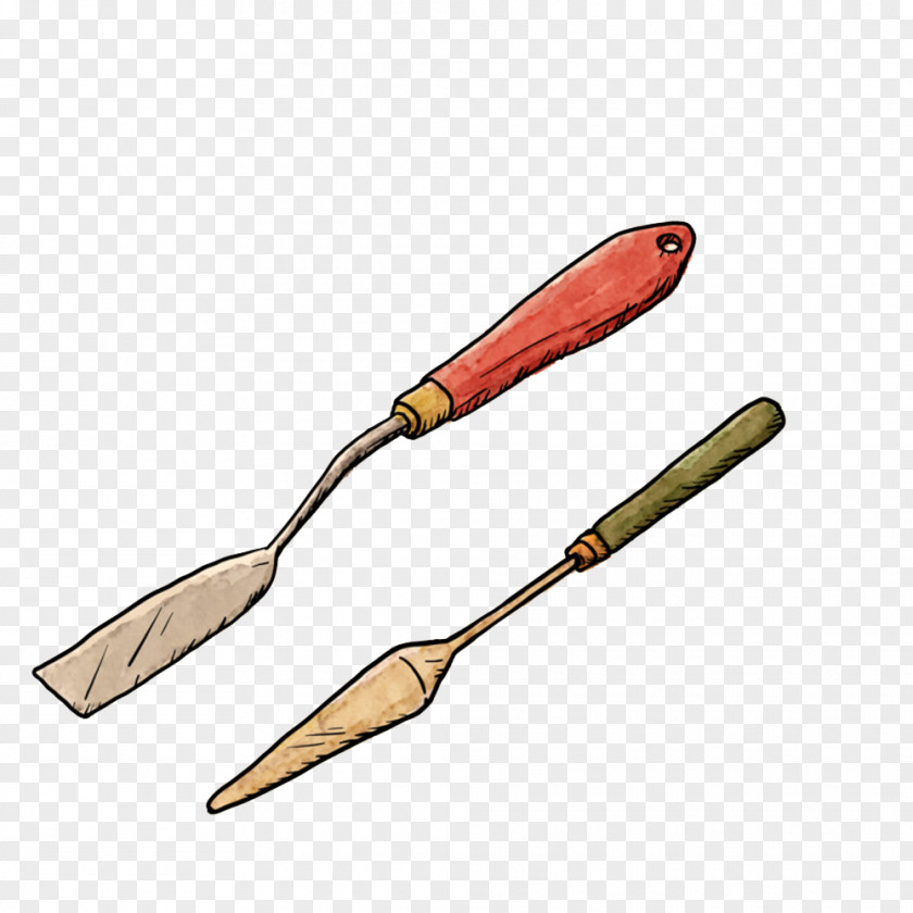 Shovel Knife Watercolor Painting Cartoon Illustration PNG