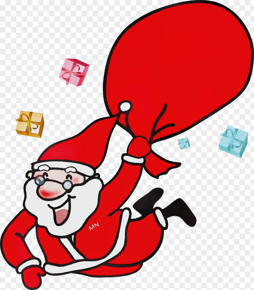 Pleased Red Santa Claus Cartoon PNG