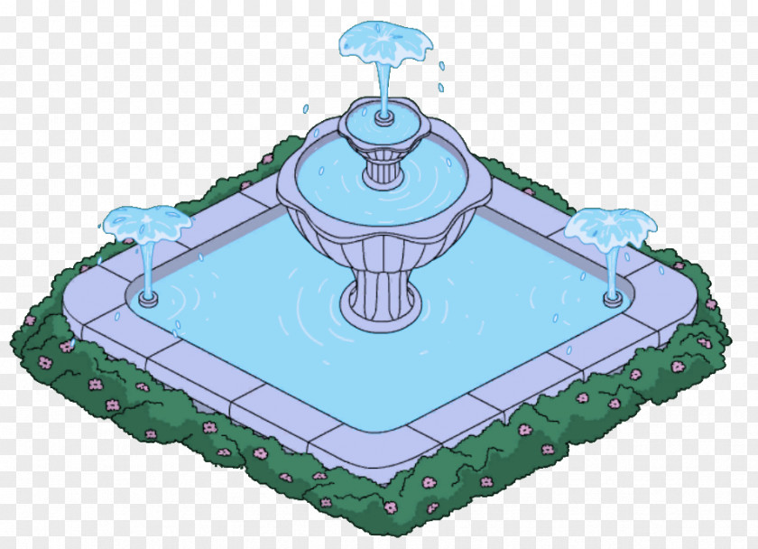 Turquoise Architecture Fountain Water Feature PNG