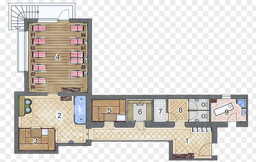 All-round Floor Plan Sauna Hotel Spa Room PNG