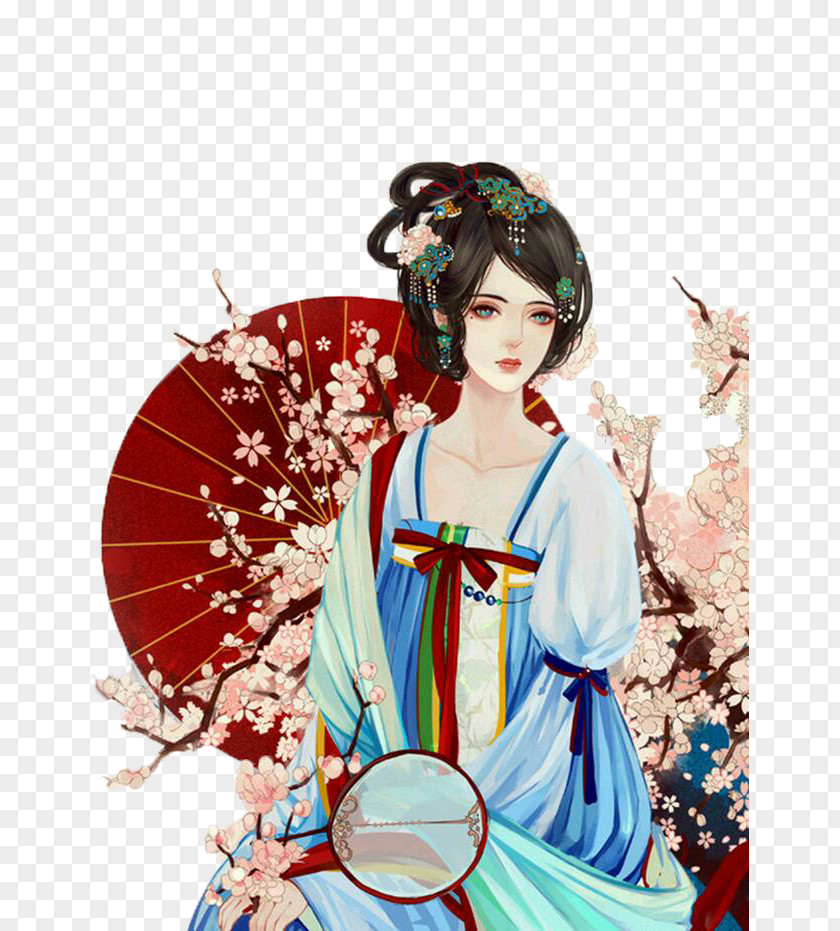 Beauty Of The Red Umbrella Vietnam Wen County, Henan Illustration PNG