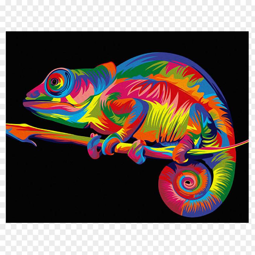 Chameleon Chameleons Paint By Number Canvas Painting Easel PNG