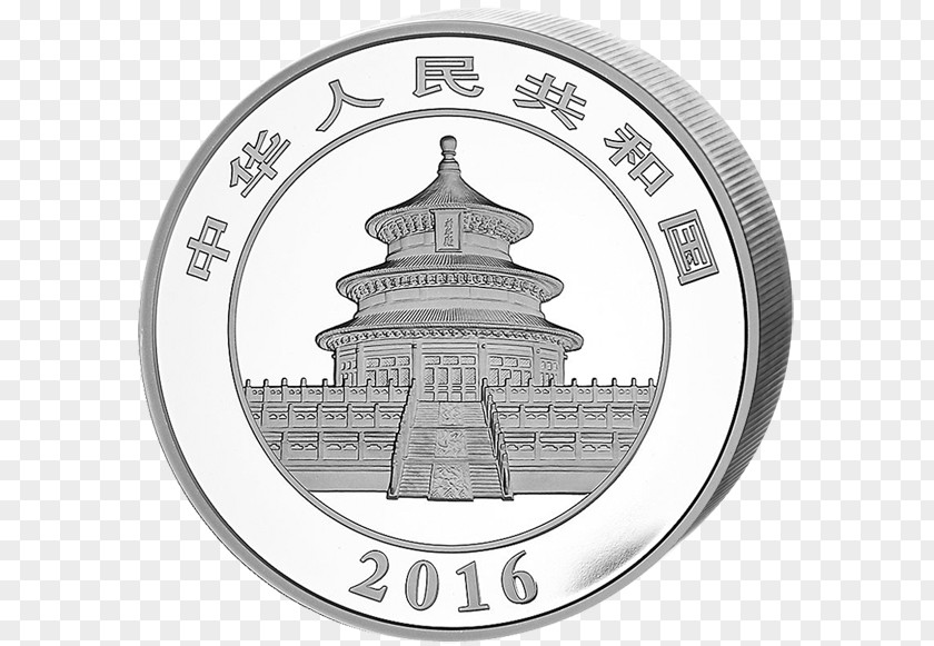 Gold Chinese Panda Bullion Coin Silver PNG