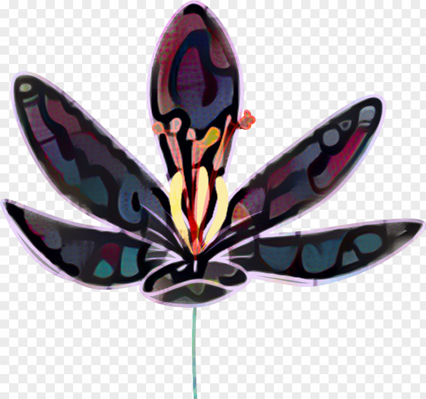 Surfboard Plant Butterfly Cartoon PNG