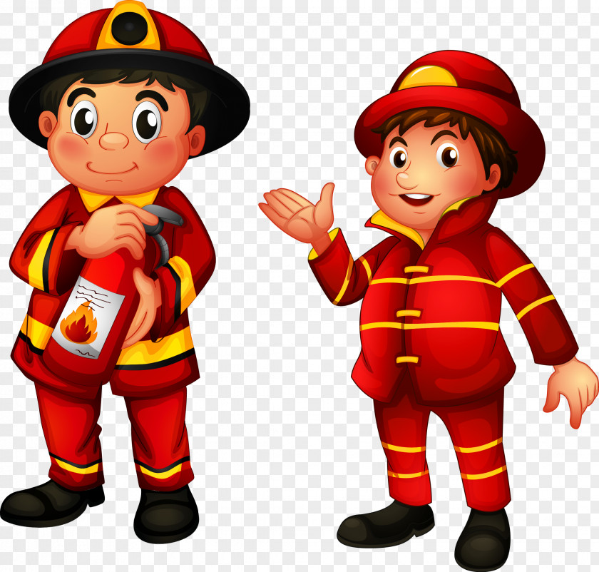 Firefighters Are Working Firefighter Cartoon Royalty-free Illustration PNG