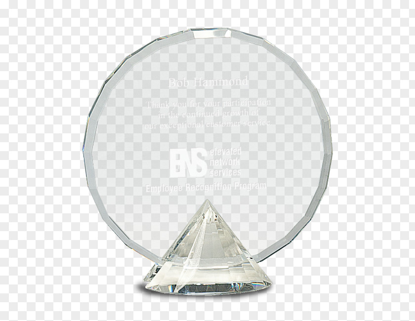 Glass Trophy Crystal Paperweight Diamond Cut Engraving PNG