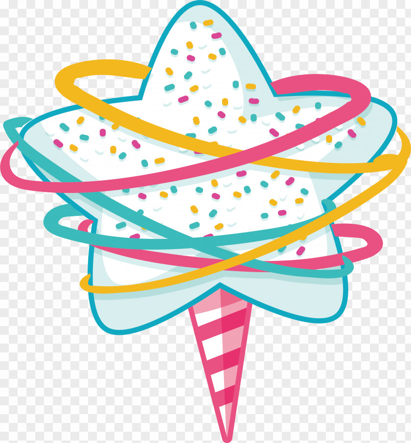 White Five Pointed Star Cotton Candy Ice Cream Marshmallow Sugar PNG