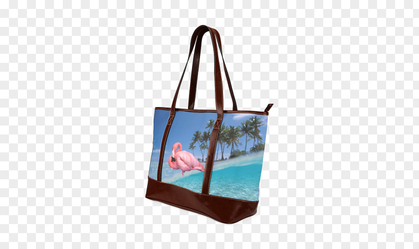 Flamingo Printing Handbag Tote Bag Bunaken Turquoise PNG