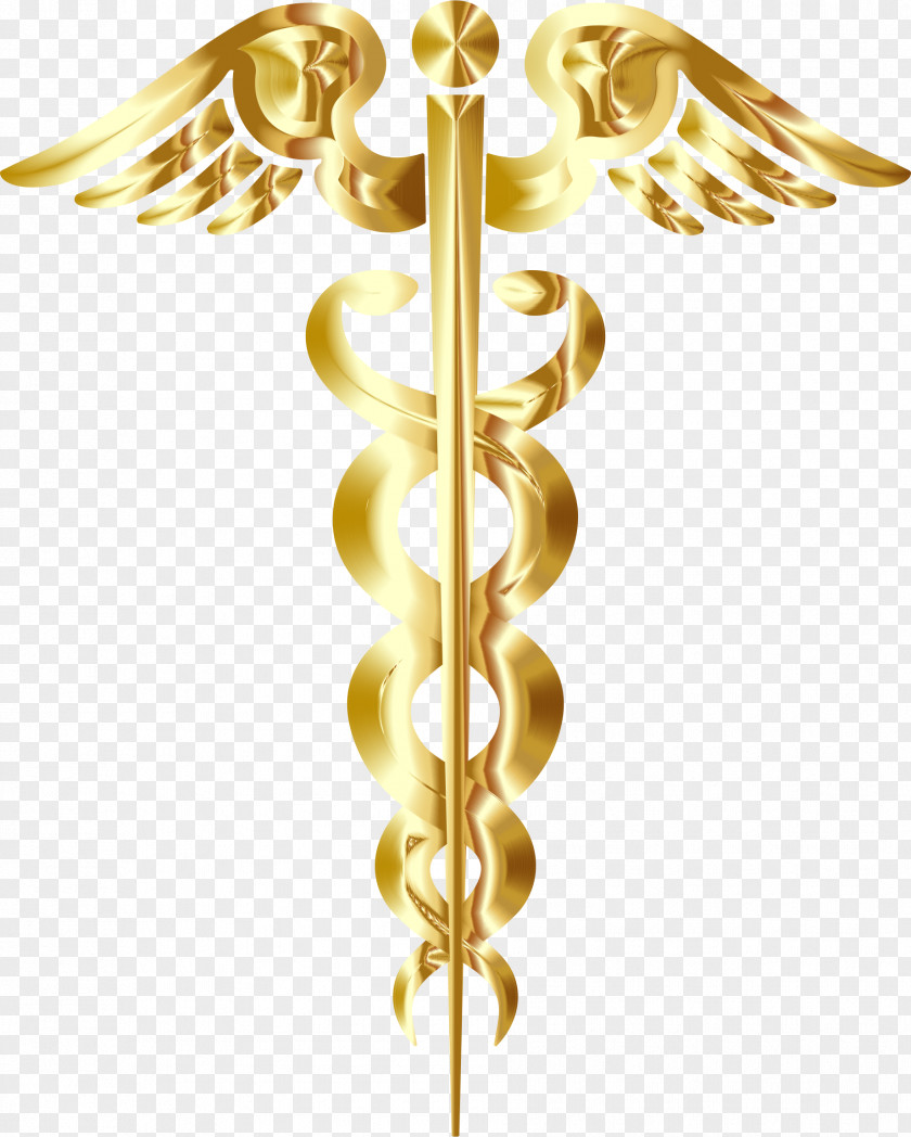 Gold Staff Of Hermes Caduceus As A Symbol Medicine PNG