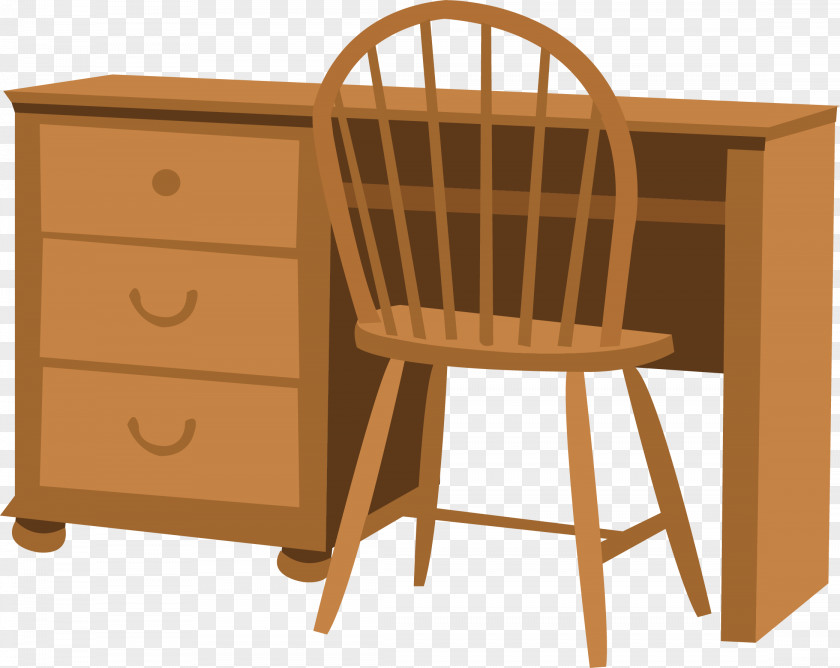 Table Vector Element Furniture Desk Chair Illustration PNG