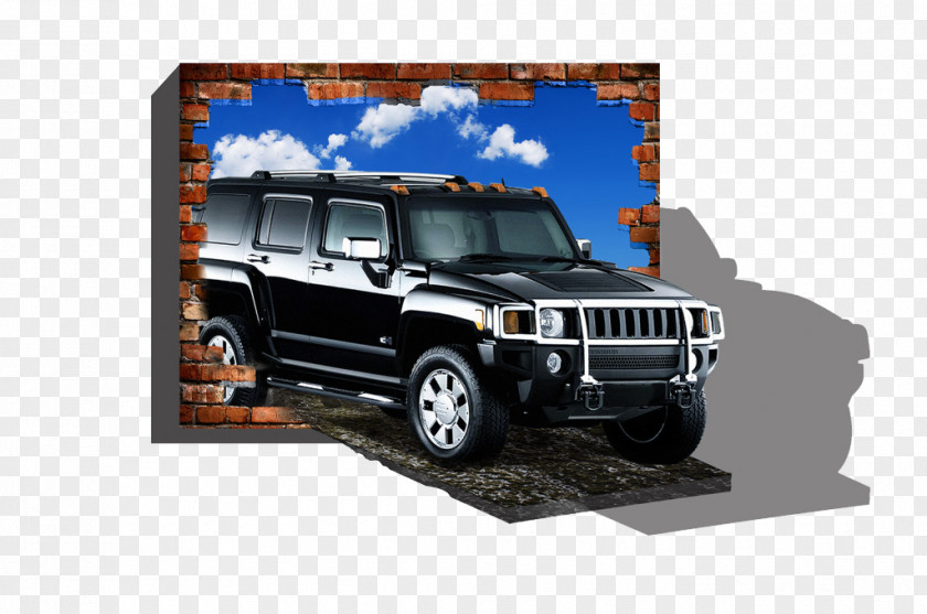 3D Wall Painting Hummer H2 Car H3 Film PNG