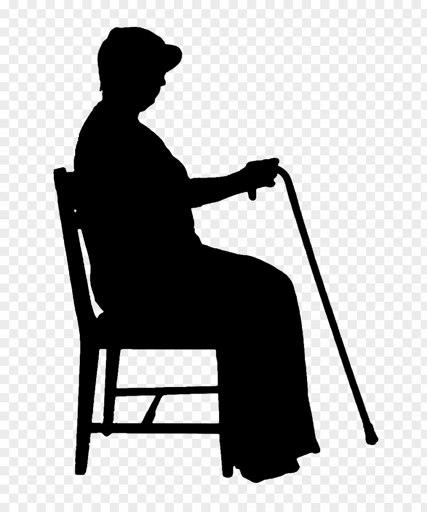 Crutches Old Lady Sitting On A Chair PNG