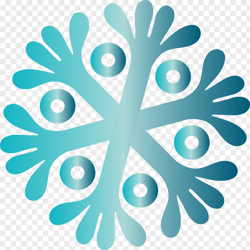 Snowflakes Christmas Snow Turquoise Pattern PNG