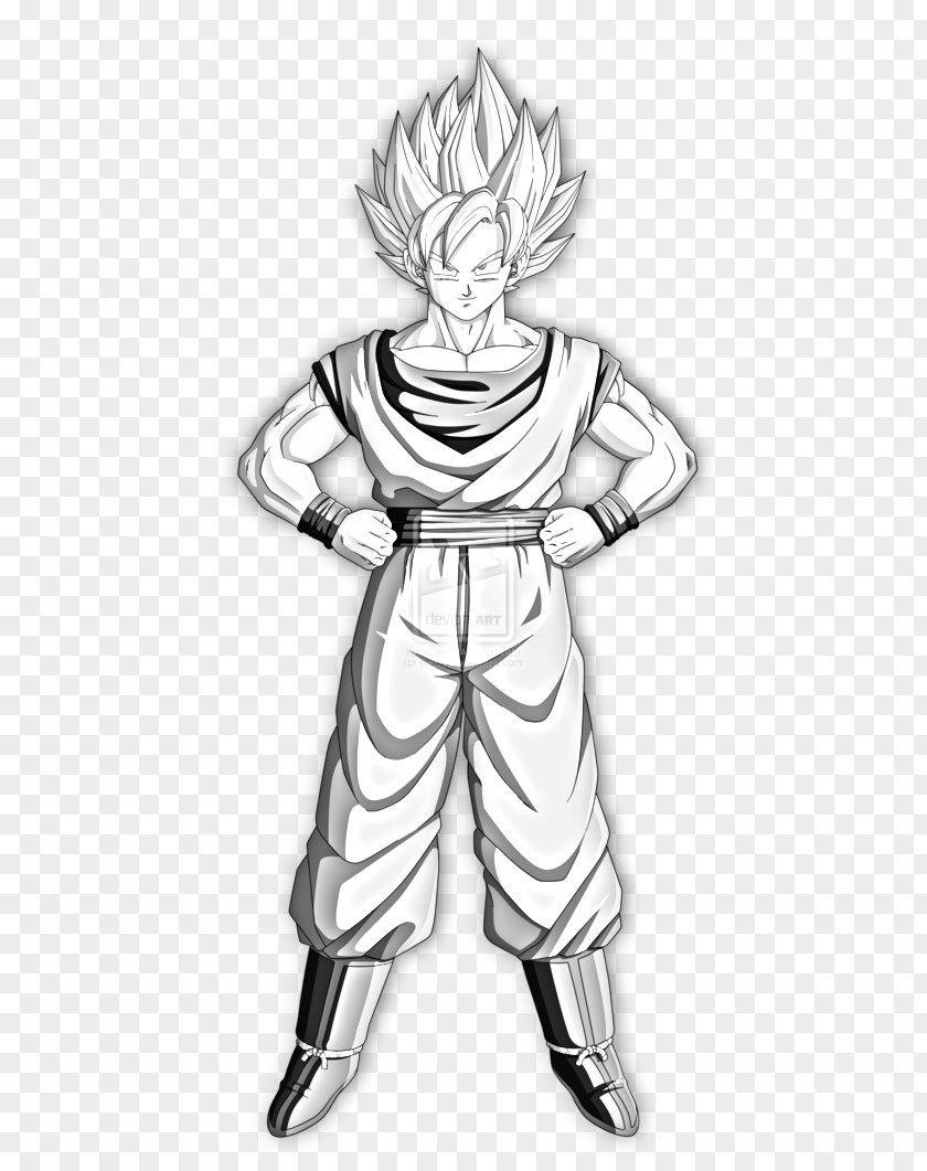 Charcoal Sketch Goku Vegeta Super Saiyan Master Roshi PNG