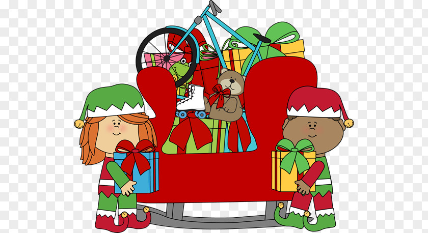 Santa Sled Cliparts Claus Toy Christmas Clip Art PNG