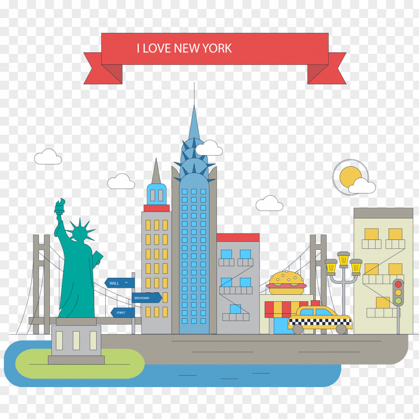 Architectural New York City Illustration Vector Graphics Graphic Design PNG