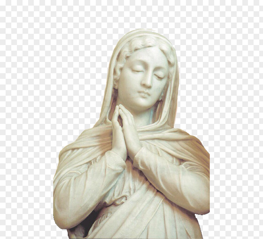 Mary Statue Marble Sculpture Stone Carving PNG