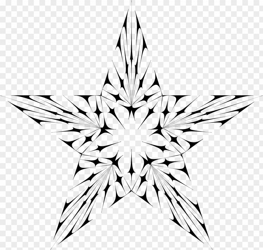 5 Star Black And White Line Art Clip PNG