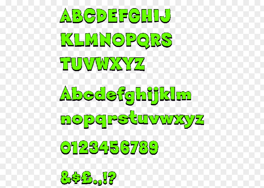 Letter HeAD Line Green Point Font PNG