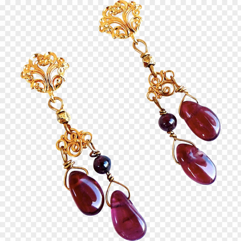 Ruby Earring Body Jewellery Necklace PNG