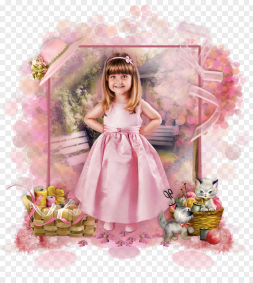 Child Flower Bouquet Doll PNG