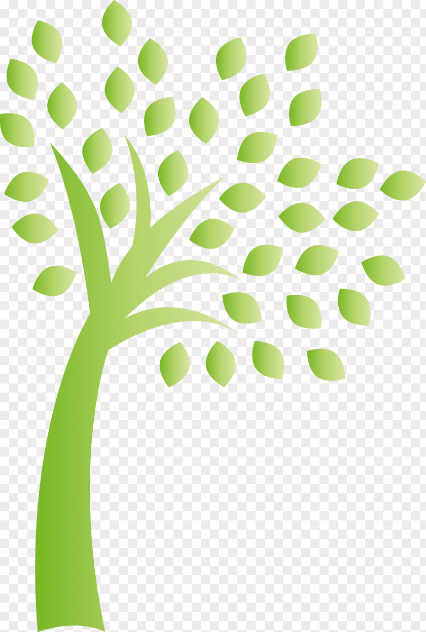 Green Leaf Line Plant Tree PNG