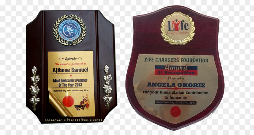 Wooden Plaque Commemorative Award Nigeria Medal PNG
