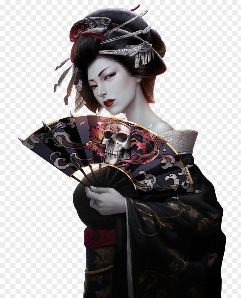 Painting Geisha Concept Art Drawing PNG