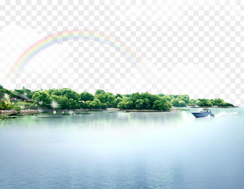 Rainbow Lake View Download PNG